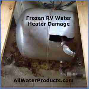 Frozen Water Heater Damage. AllWaterProducts.com