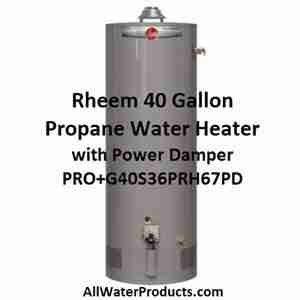 Rheem 40 Gallon Propane Water Heater with Power Damper PRO+G40S36PRH67PD AllWaterProducts.com