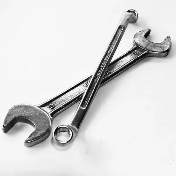 Two wrenches.